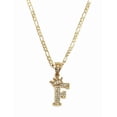 thumbnail image 2 of Cadena y dije de brillos con corona de oro laminado letra F, 2 of 8