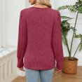 thumbnail image 5 of Camiseta Top de manga larga con adornos de encaje, traje diario básico para mujer, corte holgado, informal, Color sólido Cgtredaw Vino rojo T S para Mujer, 5 of 5