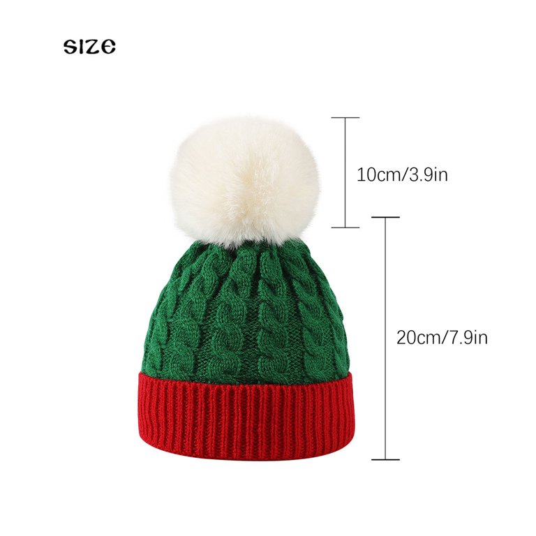 CC Kids Beanie Pom Pom Stretch Knit Warm Thick Girls Hat Cap 4-8 Years NEW  FALL