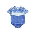 thumbnail image 1 of Kmbangi Bébé Garçon Fille Été Romper, Manches Courtes Col Rond Graphique Nouveau-Né Body 0-24M, 1 of 9