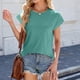 thumbnail image 1 of Puntoco Liquidación de blusas cortas para mujer, camiseta informal de manga larga a rayas holgada con cuello redondo y color liso para mujer, 1 of 5