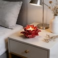 thumbnail image 5 of FYHALE Hand-Sculpted Ceramic Candle Holder for Home Decor, Candlelight Dinners, Festive Table Centerpiece, Romantic Ambient Lighting, Flower-Inspired Decorative Accent, Red, 5 of 6