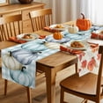 thumbnail image 5 of Fall Table Runner Thanksgiving Teal Blue White Pumpkin Table Runners Buffalo Plaid Cotton Linen Dresser Scarf Kitchen Dining Table Decor for Fall Holiday Party Decor 13x36 Inch, 5 of 9
