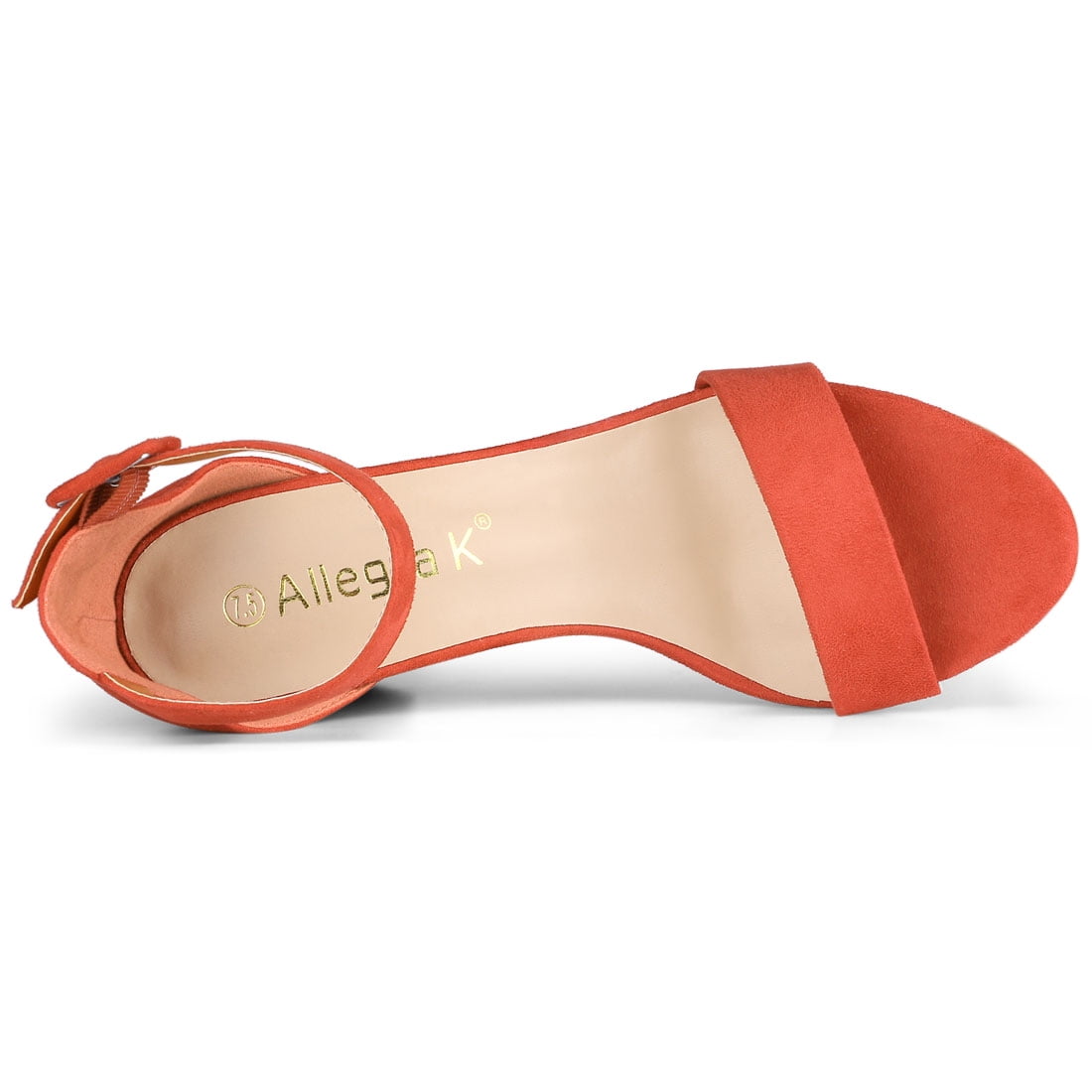 Unique Bargains Women's Chunky High Heel Ankle Strap Sandals 2 Packs Orange Black 10