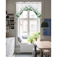 thumbnail image 4 of Green Blooms Floral Swag Valances for Windows, Small Curtains Drapes, Farmhouse Spring Flowers Botanical Kitchen Window Curtains Over Sink Window Treatment Valance for Bedroom/Bathroom 56"x36", 4 of 5