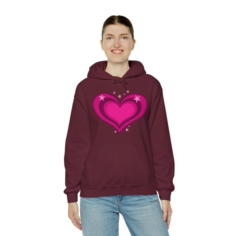 Pink Heart Valentine's Day Be Mine Valentine Graphic Hoodie