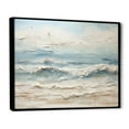 thumbnail image 2 of Designart "Taupe And Azure Seaside Artwork" Beach Floater Framed Wall Art Prints, 2 of 5