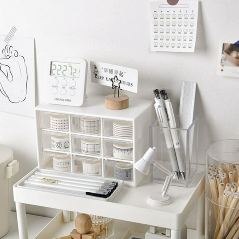 Desktop Storage Organizer with 9 Drawers Craft Organizer with Mini Drawers  Plastic Organizers and Storage Drawers for Craft Art Jewelry Cosmetics