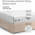 thumbnail image 4 of CGK Linens 400 Thread Count Single Fitted Sheet Only - King Size 100% Cotton Sateen Bottom Sheet, Fits Mattress Up To 16", Light Grey, 4 of 6