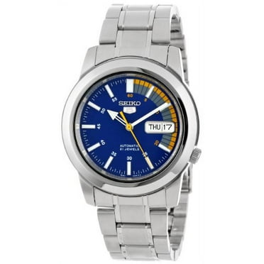 Seiko Men's Seiko 5 30m Stainless Steel Automatic Blue Dial Watch SNKK27