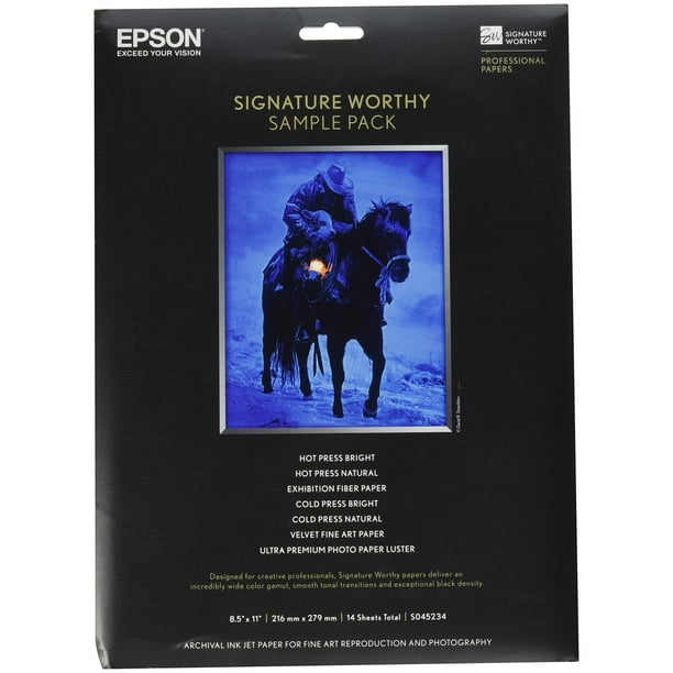Paquete de muestras de papel Epson Signature Worthy, 14 hojas, 21 x 29,7 cm