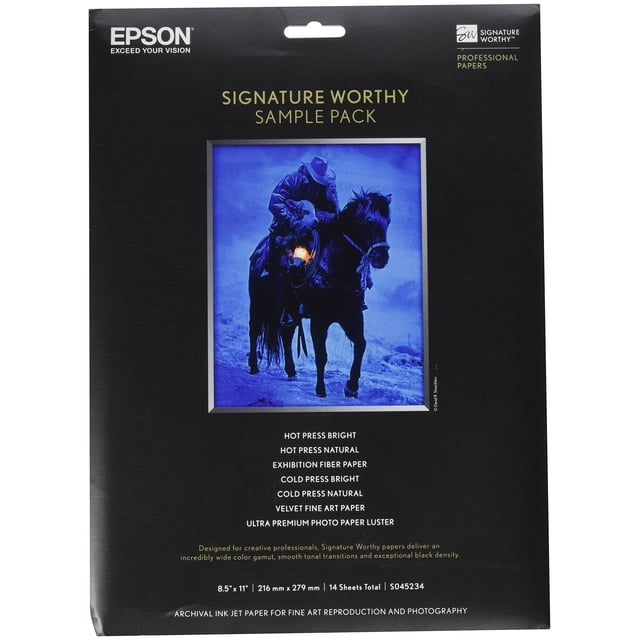 Paquete de muestras de papel Epson Signature Worthy, 14 hojas, 21 x 29,7 cm