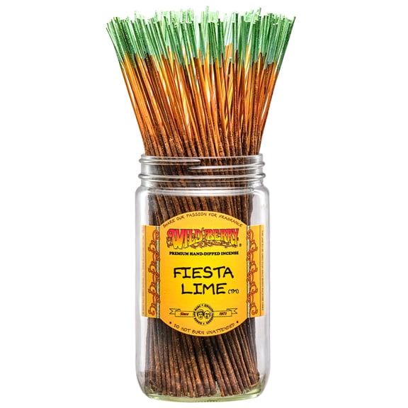 Wild Berry Incense Traditional 11" Sticks - Fiesta Lime - 100 Sticks - USA Made Wildberry
