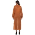thumbnail image 2 of Cárdigan elegante de otoño 2024 multicolor para mujer, cárdigan largo ajustado y fino con bolsillos grandes, suéter de lana para mujer, 2 of 5