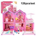 thumbnail image 1 of Dsj55-2 126pcs/set Children Passing Domestic Toy Doll House Princess Castle Set Simulation Disguise House, 1 of 4
