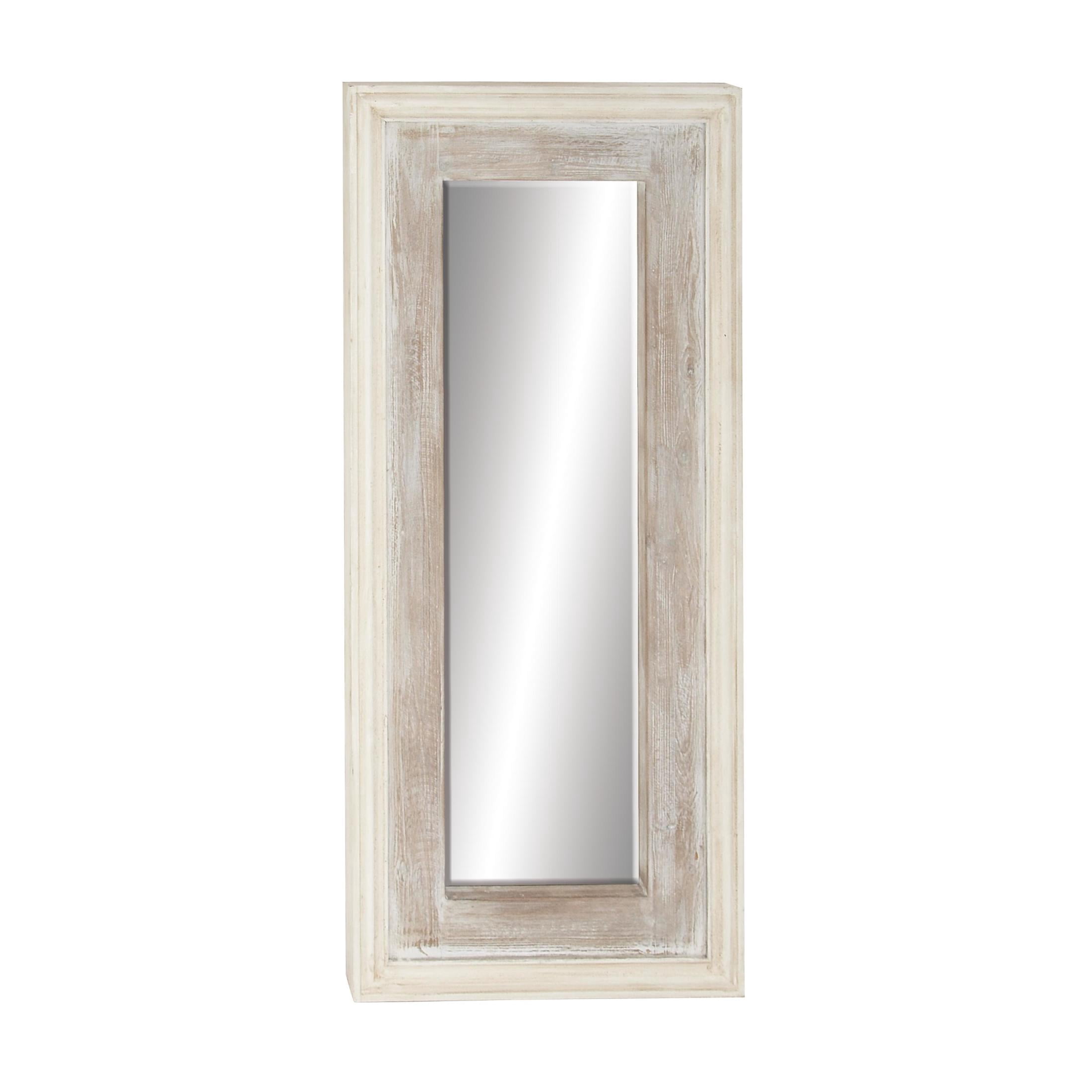 DecMode 26" x 59" White Wall Mirror