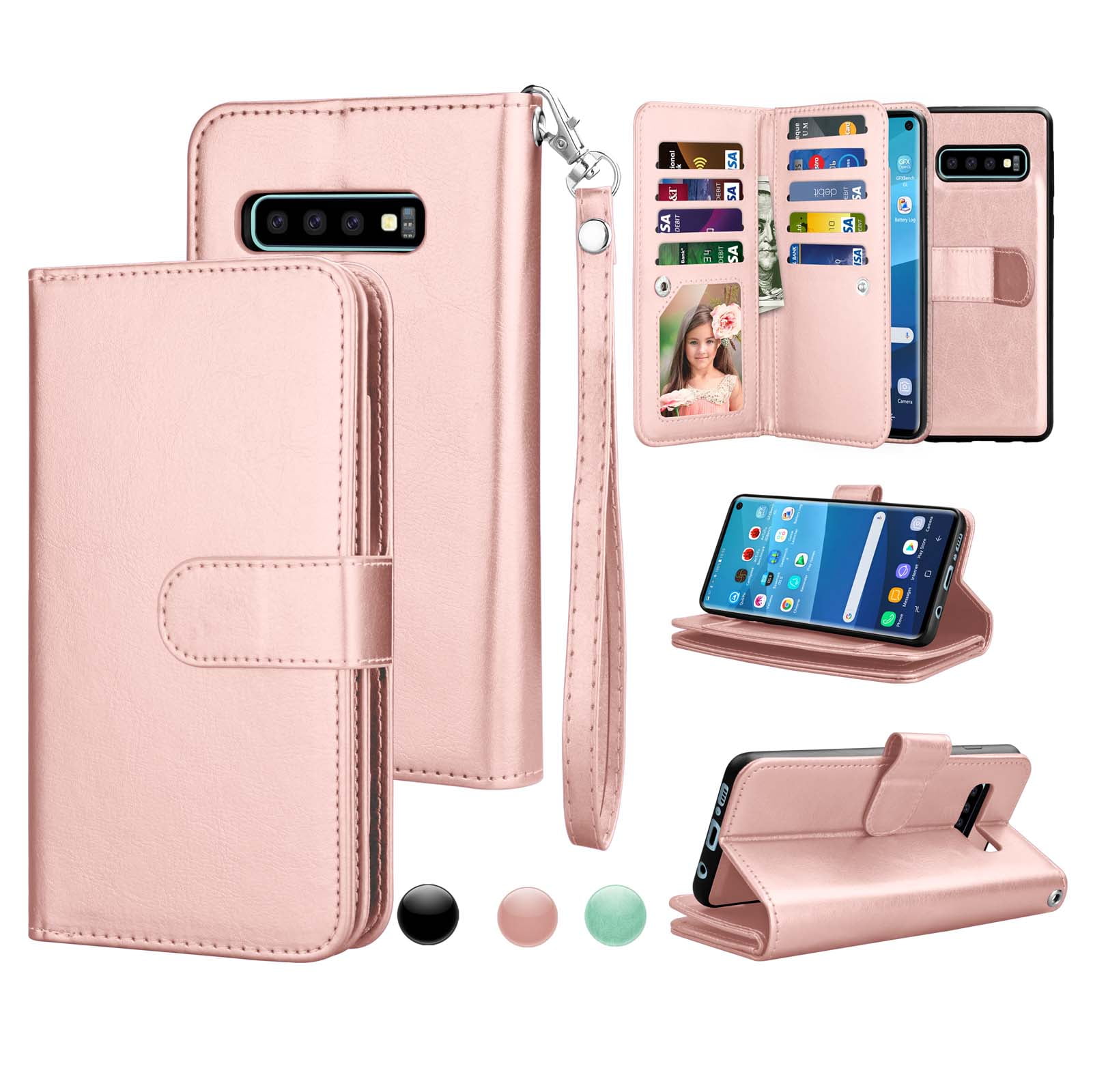 Samsung Galaxy S10 Plus Flip Case Cover for Leather Card Holders Mobile Phone case Kickstand Extra-Shockproof Business Flip Cover 