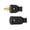 Black without Light, variant on ELEGRP 15 Amp 125 Volt NEMA 5-15P 2 Pole 3 Wire Grounding Straight Blade Electrical Plug Replacement Cord Outlet Commercial Grade, Yellow, 5 Pack