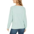 thumbnail image 2 of Style & Co Women's Embroidered Cotton Sweatshirt Pastel Green Size Large, 2 of 3