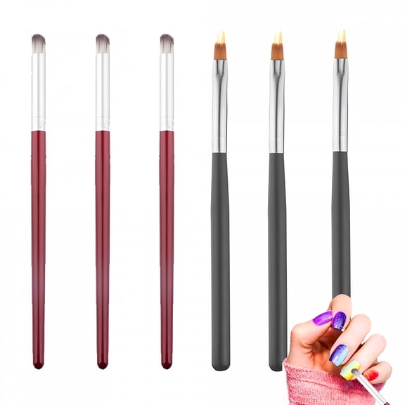 RAGUPEL 6Pcs Ombre Nail Brush Set, Gel Nail Art Smudge Pens for Manicure DIY & Salon Tools