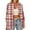 Red, variant on VgaVtl Plaid Womens Shirts Collared Long Sleeve Womens Tops Regular Button Down Office Orange Casual Shirts,M
