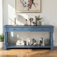 thumbnail image 2 of Tcbosik 63 Inch Long Console Table, Behind Couch Table with Open Shelf and 3 Storage Drawers, Narrow Foyer Table for Entryway, Hallway, Living Room, Navy, 2 of 11