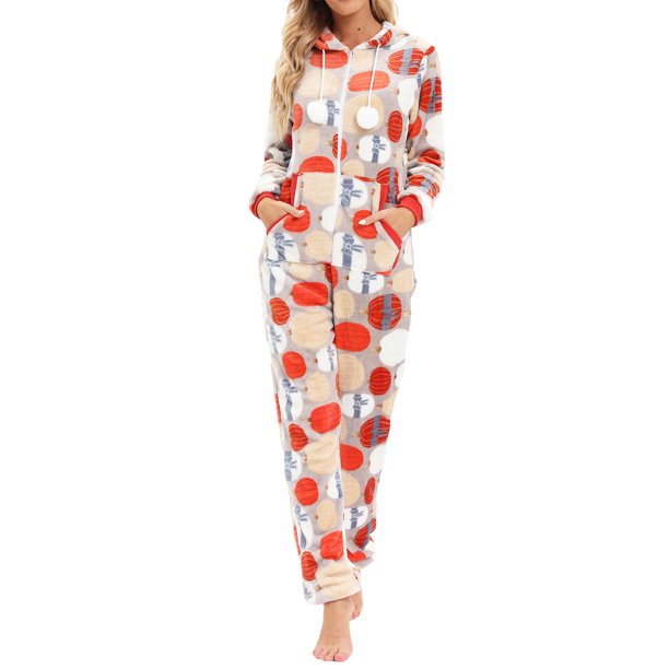 Txlixc Pijama de franela para mujeres, pijama de manga larga suave y cálido con cremallera Txlixc moda