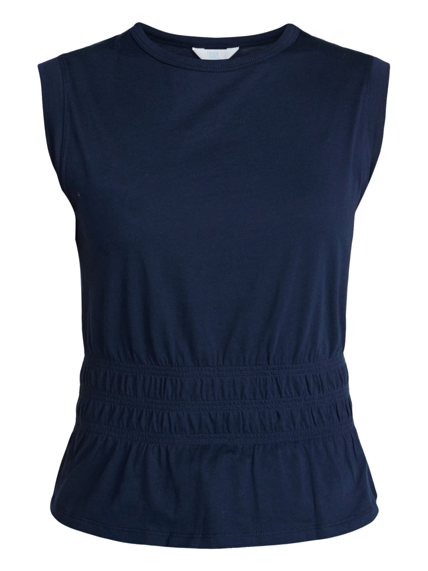 Time and Tru Women's Cotton Peplum Tank Top, Sizes XS-XXXL