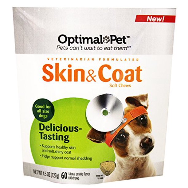 Optimal Pet Dog Skin And Coat Soft Chews 4.5Ounce (Pack of 1