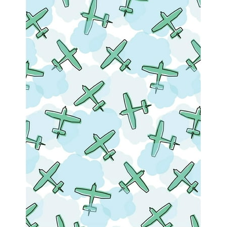 Cloud Notebook: Blue Sky Air Plane Journal Lined Ruled Page Paper for Kids Teen Girl Boy Women Men Preschool Kindergaten Primary School Great for Writing Cute Diary Note Pad Planner College