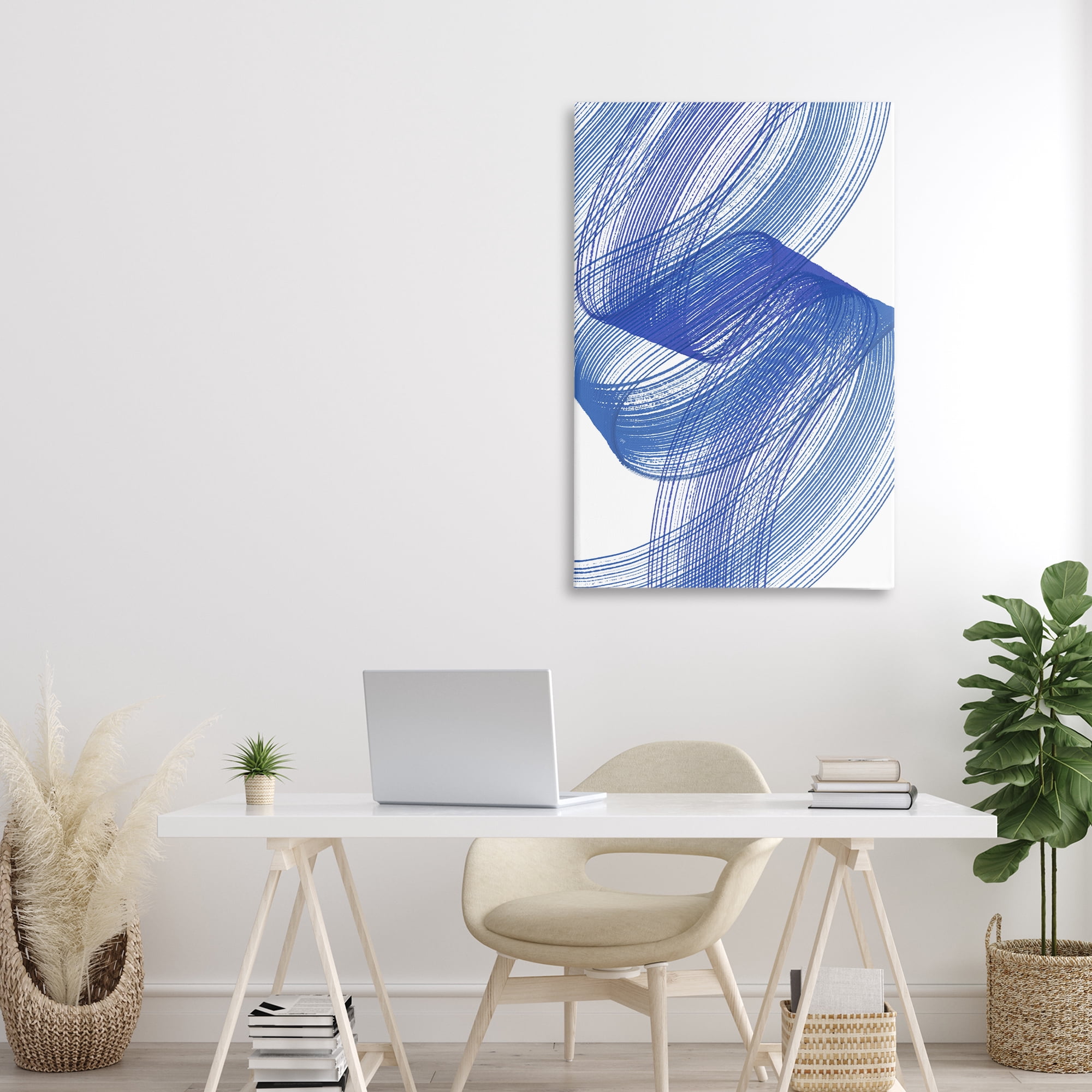Stupell Industries Blue Lines Flowing In Motion Canvas Wall Art, design by Martina Pavlova