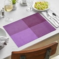 thumbnail image 5 of Placemats Set of 12 for Dining Table, Table Placemats, Rectangular PVC Vinyl, 18x12 Inches - Pink Purple, 5 of 8