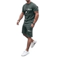 thumbnail image 2 of Milan Letter Graphic Short Sets for Men Crewneck T Shirt and Shorts 2 Piece Matching Set Mens Summer Outfits, 2 of 5
