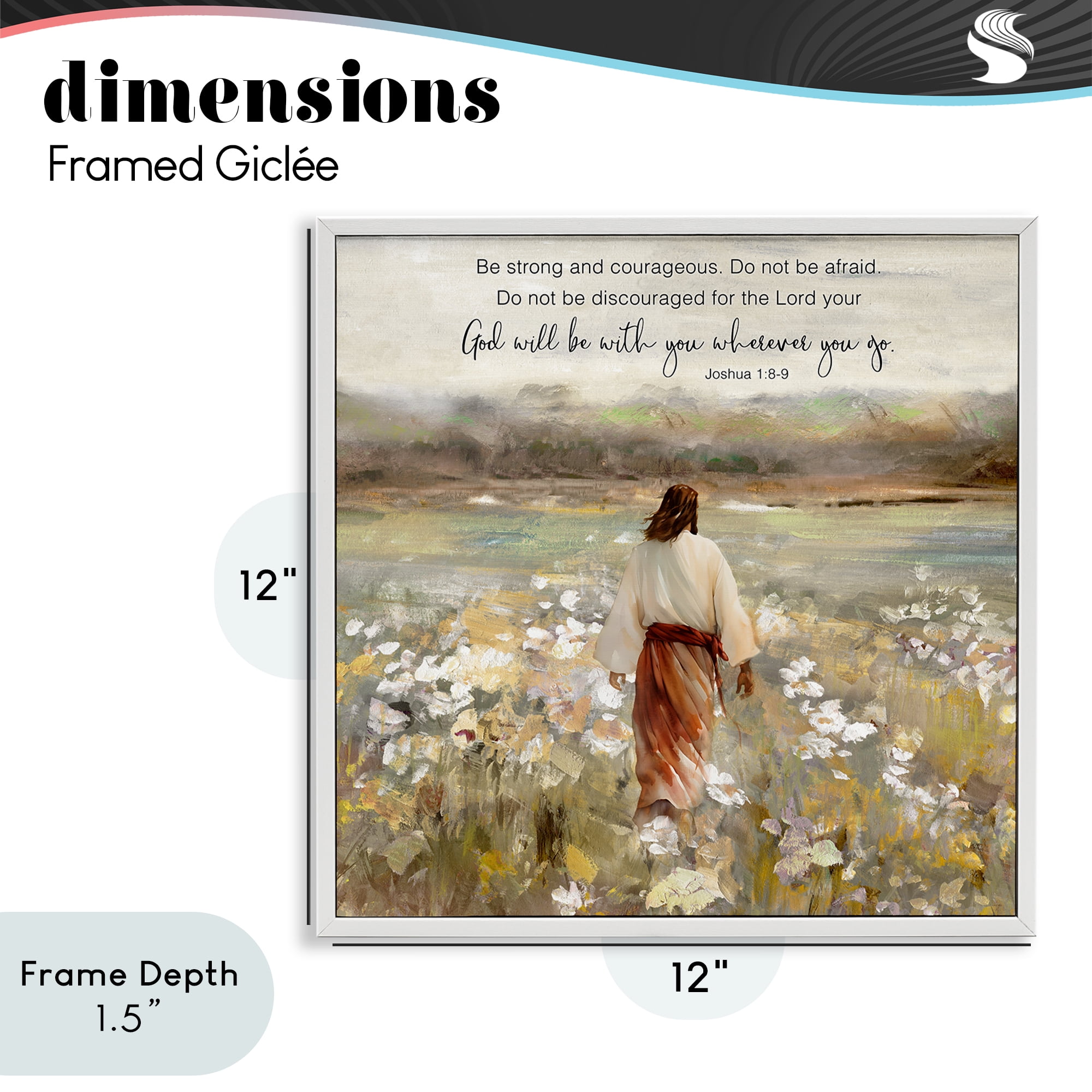 Stupell Industries God With You Wherever White Framed Giclee Art, design by Sally Swatland
