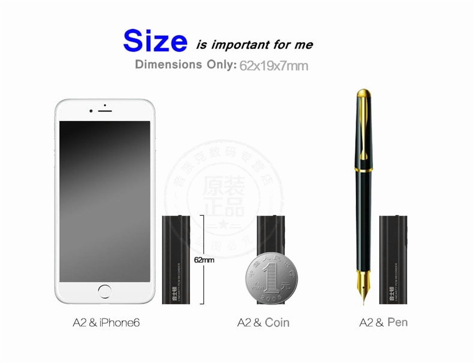 Yescool A2 Mini Metal Professional Dictaphone with Clip HD Child Safety Encryption Digital Voice Recorder Music Player Meeting Class Lecture Sound Audio recording-32GB