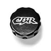 Krator Motorcycle Fluid Black Reservoir Cap Logo Engraved For 2003-2011 Honda CBR 600RR