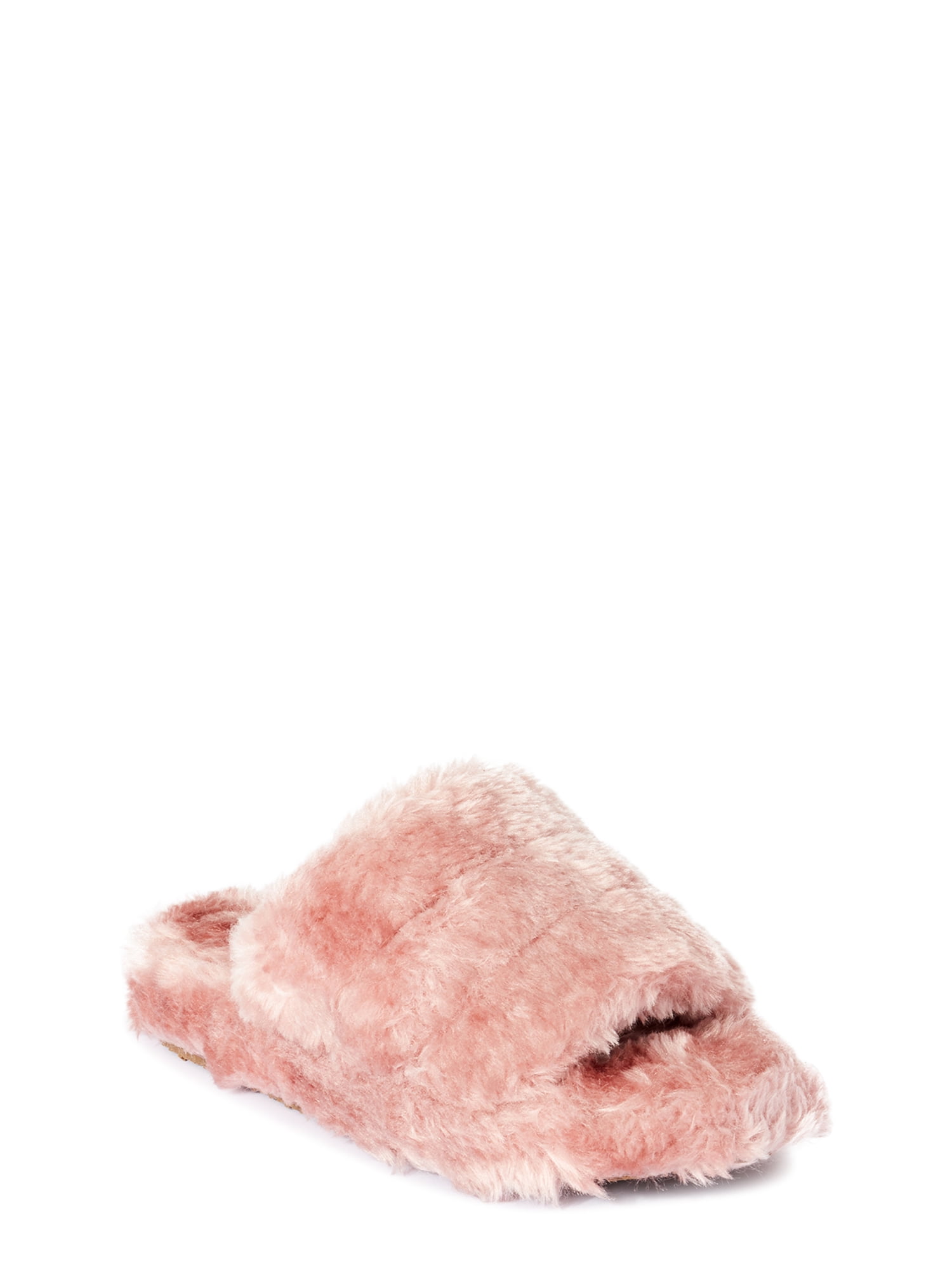 fuzzy slide sandals