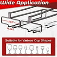 thumbnail image 3 of Qiangzon Hanging Wine Glass Rack Under Cabinet – Space-Saving Stemware Holder, No-Drill Wire Organizer for Kitchen & Bar, Elegant Hollow Design Keeps Glasses Safe & Dry, Champagne, Cocktail Glasses, 3 of 7