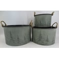 thumbnail image 1 of Ensemble de 3 Gris avec Motif d'Arbre et Poignées de Corde Jardinières, 1 of 1