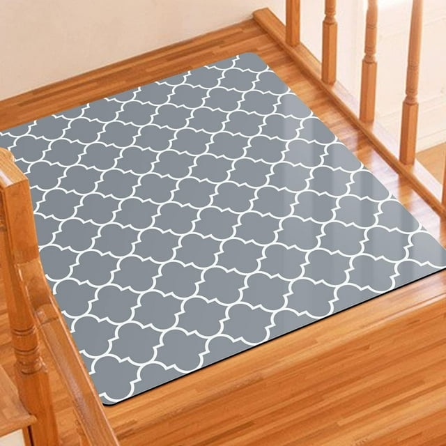 GFDYREE Stair Treads Carpet with Landing Slip Resistant, Gray Stair Carpet Runner Stair Rugs, 31"x31" Stair Runner for Indoor Wooden Steps, Splicing Grey Landing Rug Mat