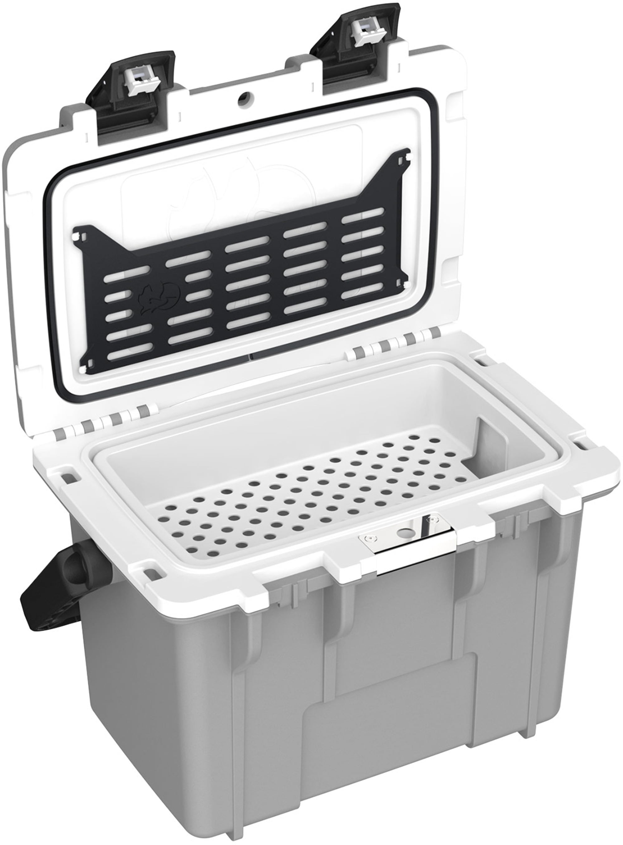 Pelican Elite 14 Qt Hard-Sided Cooler with Removable Tray  Dry Compartment, Cement with White