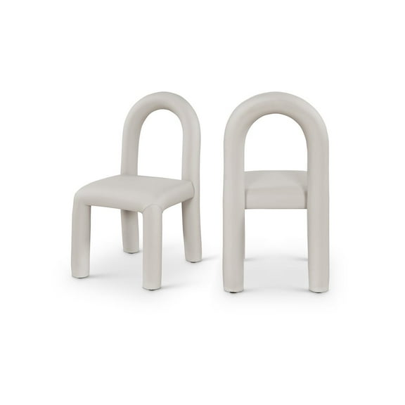 Meridian Furniture Amari Taupe Vegan Leather Dining Chair, Set of 2