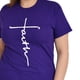 thumbnail image 3 of Playera Roman Fashion /Tallas Extras, 9001-13 FAITH (Morado) violeta oscuro 36 Roman Fashion PL9001-13-MORADO, 3 of 6