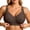 Brown, variant on Seamless Jelly Bras For Women Supportive Leopard Print No Underwire Bras Full Coverage Comfortable Adjustable Straps Deep V Push Up Wireless Bra