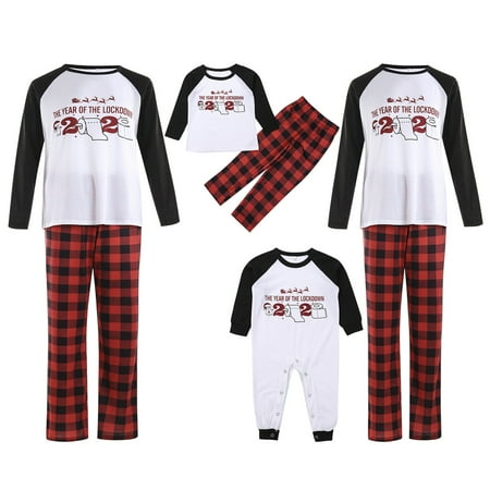 

Huakaishijie Family Matching Christmas Pajamas Sets Long Sleeve PJS Family Set Sleepwear for Kids Men Women