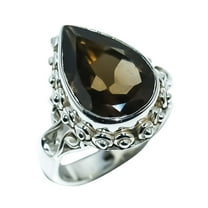 Smokey Topaz Natural Gemstone 925 Sterling Silver Ring For Her MR-47