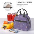 thumbnail image 3 of DouZhe Lunch Bags for Women and Men, Violet Floral Lavender Prints Reusable Portable Insulated Cooler Waterproof Lunch Tote Bag for Travel Work School Picnic, 3 of 7