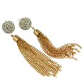 thumbnail image 1 of 2 piezas de blancas de cristal borla de oro colgante collar pendiente fabricación de joyas Yuyangstore Pendiente de la borla de la cadena, 1 of 6