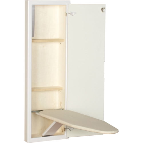 Household Essentials Stowaway In Wall Ironing Board White Walmart Com Walmart Com