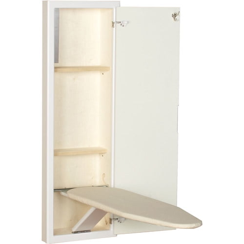 Household Essentials Stowaway In Wall Ironing Board White Com - Ironing Board Wall Mount Bracket